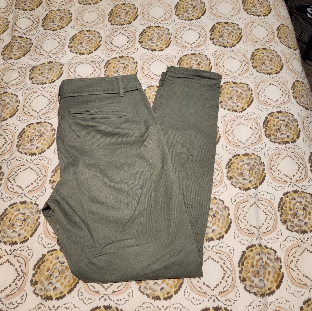Loft olive green slacks 6